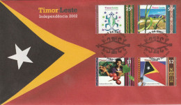 Timor - FDC - 2002 - Independencia 2002 - Celebrating Independence - Mi 371-4, Sn 352-5, Yt 357-0, Sg 5-8 - East Timor