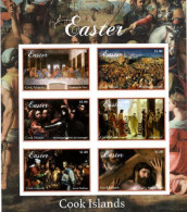 Cook 2012, Easter, Painting By Leonardo, Caravaggio, Tiziano, Madrazo, Horse, 6val In Block  IMPERFORSATED - Pasen