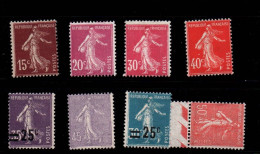 T 285 TIMBRES  SEMEUSE  N°189 190 191 194 197 199 217 218  NEUF SANS CHARNIERE - Andere & Zonder Classificatie