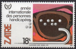 ZAIRE 1981 - 1v - MNH - International Year Of Disabled - Cécité - Blindness - Blindheit - Ceguera - Cecità - Handicap - Handicaps