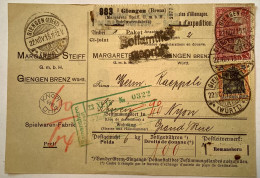 MARGARETE STEIFF SPIELWAREN GIENGEN BRENZ 1915 Paketkarte (Teddybär Ours En Peluche Teddy Bear Spielzeug Toy Jouet - Cartas & Documentos