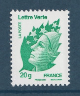 FRANCE 2011 Definitives / Marianne De Beaujard / 20g Verte GUMMED: Single Stamp UM/MNH - 2008-2013 Marianne Of Beaujard