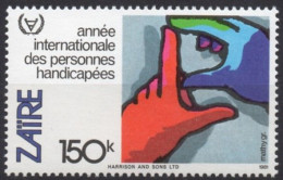 ZAIRE 1981 - 1v - MNH - Disabled - Sign Language - Handicap Health Santé Salud Gesundheit Behindert Hands Fingers - Handicaps