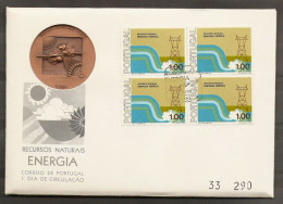Portugal FDC Avec Médaille Ressources Naturelles Energie FDC Medal Energy Natural Resources - Water