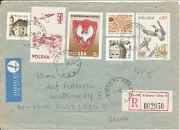 Poland Registered Cover Sent To Denmark Zielona Gora 2-3-1984 With More Topic Stamps - Covers & Documents