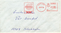 Sweden Cover With Meter Cancel Gamleby 20-11-1976 BM Volvo - Briefe U. Dokumente
