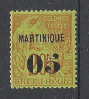 MARTINIQUE - 1888-91 - N°YT. 4 - Type Alphée Dubois 05 Sur 20c - Neuf (*) / MNG - Neufs