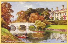 Clare College And Bridge - Cambridge - Valentine's Art Colour PC - Cambridge