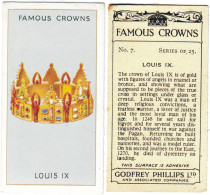 CR 4 - 7b Famous Crown, FRANCE, King LOUIS IX - Godfrey Phillips -1938 - Phillips / BDV