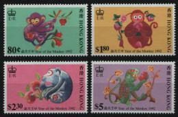 Hongkong 1992 - Mi-Nr. 632-635 ** - MNH - Jahr Des Affen - Unused Stamps