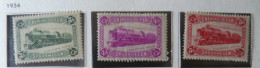 BELGIUM :   1934 - CHEMINS DE FER - CF  175 à 177  * - COTE: 90,00€ - Ungebraucht