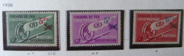 BELGIUM :   1938 - CHEMINS DE FER - CF  202 à 204  **/* - COTE: 80,00€ - Neufs