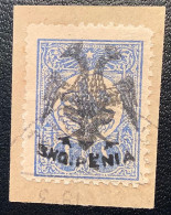 1913, Mi 7 250€ VF Used Signed Scheller 1 Pia Turkey Ovpt Eagle & Shqipenia  (Albanien Albania Albanie - Albania