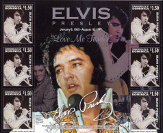 Dominica, 2002, Mi  3377, 25th Anniversary Of The Death Of Elvis Presley, Sheet Of 6, MNH - Elvis Presley