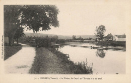 Champs La Plaine Le Canal Et L'yonne Pris En Aval - Champs Sur Yonne