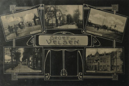 Velsen (NH) Oude Groet Uit Oa  Stoompont (Met Stoomtram) 1915 - Other & Unclassified
