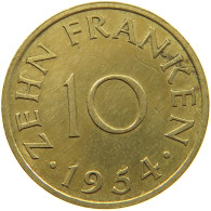 GERMANY 10 FRANKEN 1954 SAARLAND #c055 0267 - 10 Franchi