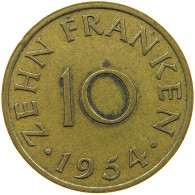 GERMANY 10 FRANKEN 1954 SAARLAND #c013 0185 - 10 Francos