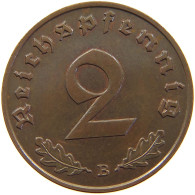 GERMANY 2 PFENNIG 1939 B TOP #a063 0105 - 2 Reichspfennig