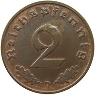 GERMANY 2 PFENNIG 1939 D #a043 0679 - 2 Reichspfennig