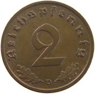 GERMANY 2 PFENNIG 1939 D #a066 0649 - 2 Reichspfennig