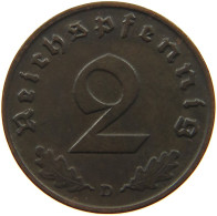 GERMANY 2 PFENNIG 1938 D #c083 0129 - 2 Reichspfennig