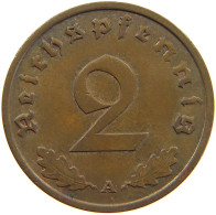 GERMANY 2 PFENNIG 1937 A TOP #c083 0079 - 2 Reichspfennig