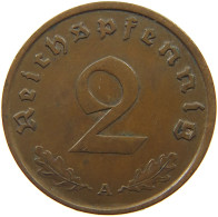 GERMANY 2 PFENNIG 1937 A #a032 0373 - 2 Reichspfennig