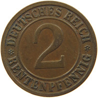 GERMANY 2 PFENNIG 1923 D #c013 0097 - 2 Rentenpfennig & 2 Reichspfennig