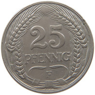 GERMANY 25 PFENNIG 1910 F #c015 0089 - 25 Pfennig