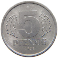 GERMANY DDR 5 PFENNIG 1978 TOP #s069 0675 - 5 Pfennig