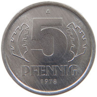 GERMANY DDR 5 PFENNIG 1978 TOP #a089 0165 - 5 Pfennig