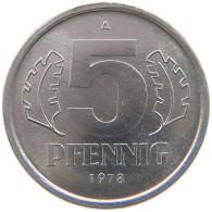 GERMANY DDR 5 PFENNIG 1978 TOP #a089 0157 - 5 Pfennig