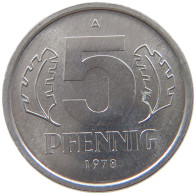 GERMANY DDR 5 PFENNIG 1978 TOP #a076 0363 - 5 Pfennig