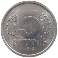 GERMANY DDR 5 PFENNIG 1978 TOP #a076 0327 - 5 Pfennig