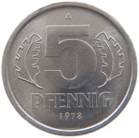 GERMANY DDR 5 PFENNIG 1978 TOP #a076 0359 - 5 Pfennig