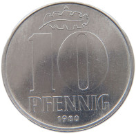 GERMANY DDR 10 PFENNIG 1980 TOP #c078 0543 - 10 Pfennig