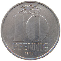 GERMANY DDR 10 PFENNIG 1971 TOP #a076 0307 - 10 Pfennig