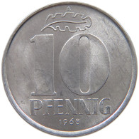 GERMANY DDR 10 PFENNIG 1968 #a076 0311 - 10 Pfennig