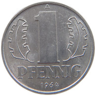 GERMANY DDR 1 PFENNIG 1964 TOP #a076 0389 - 1 Pfennig