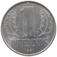 GERMANY DDR 1 PFENNIG 1961 TOP #a076 0405 - 1 Pfennig