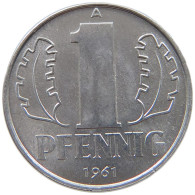 GERMANY DDR 1 PFENNIG 1961 TOP #a076 0385 - 1 Pfennig