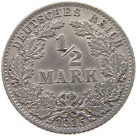 GERMANY EMPIRE 1/2 MARK 1915 D #a069 0223 - 1/2 Mark