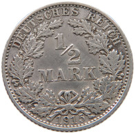 GERMANY EMPIRE 1/2 MARK 1915 E TOP #a044 0117 - 1/2 Mark