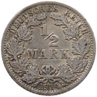 GERMANY EMPIRE 1/2 MARK 1914 A #a081 0801 - 1/2 Mark