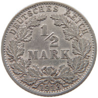GERMANY EMPIRE 1/2 MARK 1913 A #a073 0371 - 1/2 Mark