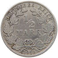 GERMANY EMPIRE 1/2 MARK 1913 D #a069 0203 - 1/2 Mark