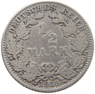 GERMANY EMPIRE 1/2 MARK 1913 D #a073 0319 - 1/2 Mark