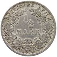 GERMANY EMPIRE 1/2 MARK 1913 A TOP #a081 0825 - 1/2 Mark