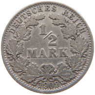 GERMANY EMPIRE 1/2 MARK 1909 A #a073 0431 - 1/2 Mark